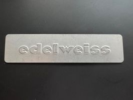 ORIGINAL EDELWEISS TROLLEY ALUMINIUM PLAKETTE SELTEN