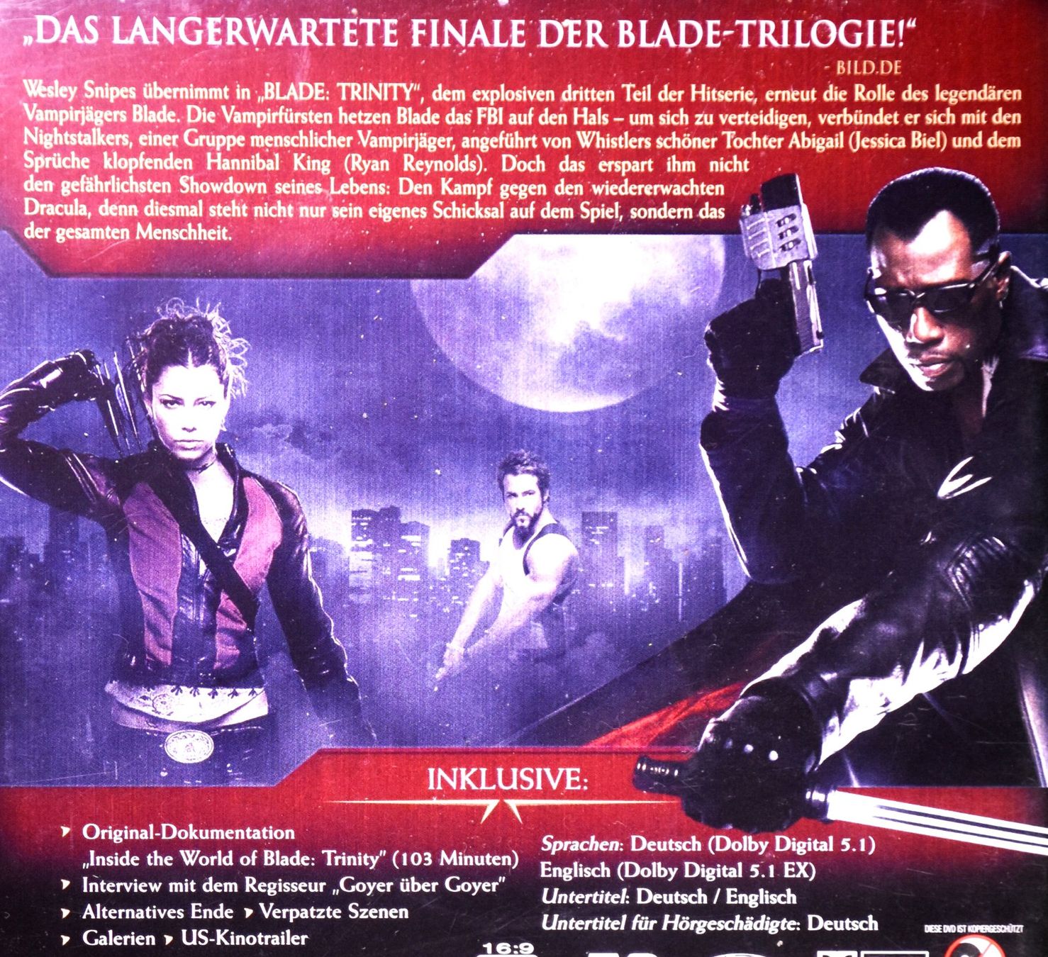Tutti i DVDs: BLADE TRINITY  /  JESSICA BIEL  /  RYAN REYNOLDS  (2 DISC'S) – Nuovo (secondo la descrizione) da Luzern venduto da piro12 2