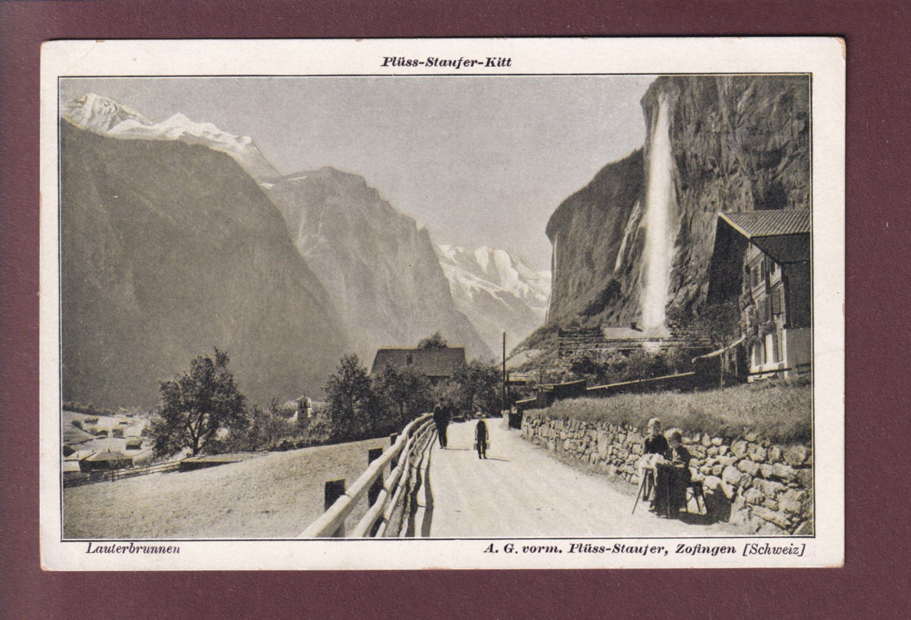 Cartoline postali: LAUTERBRUNNEN - Staubbach - Leute // Eckbug // – Usato da Pully venduto da nicecards