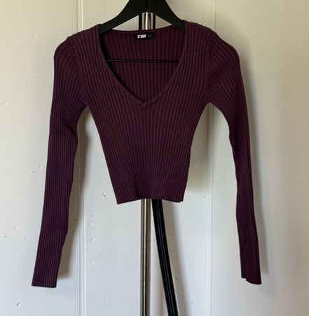 Haut violet prune Tally Weijl – taille S – manches longues