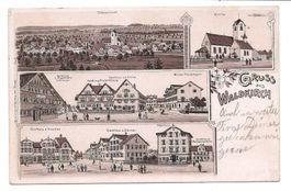 Gruss aus Waldkirch (SG) 4 Bilder - tolle Litho - 1903 rar !