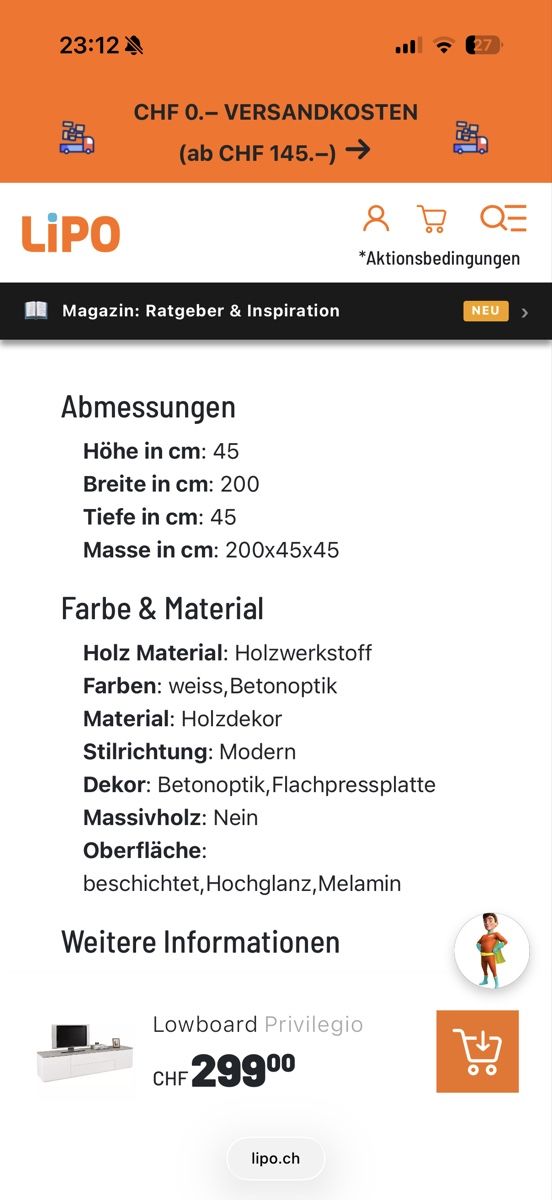 Meubles TV: Sideboard – D'occasion à Holziken par lad_6b9f 2