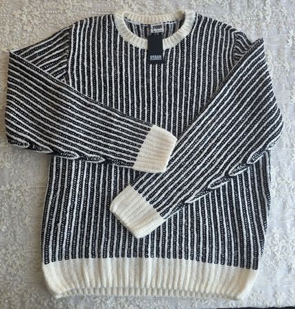 Classics Strickpullover, schwarz/weiss, Gr. S /M