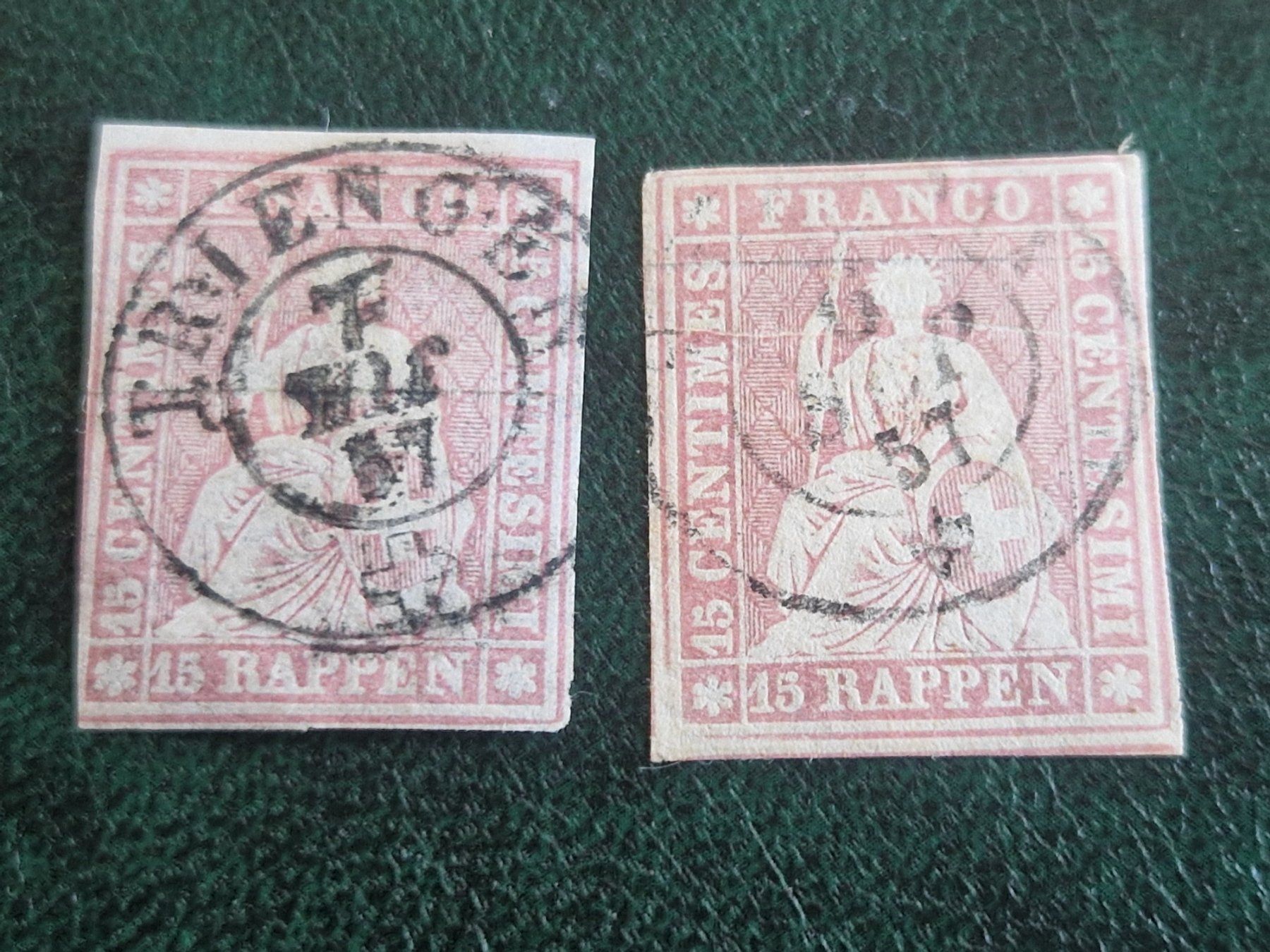 Alle Briefmarken: Strubel 24F, 2 St., 1x sig., ab 1.- – Gebraucht aus Burgdorf von Glossy01