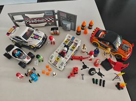 Playmobil Racing; 4 Fahrzeuge, eines mit Licht, Rally, Stunt