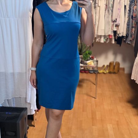 Petrolblaues Kleid 40/L elegant elastisch Cynthia Rowley