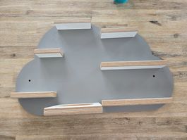 Toni Figuren Wandregal Wolkenform Holz grau 50 cm