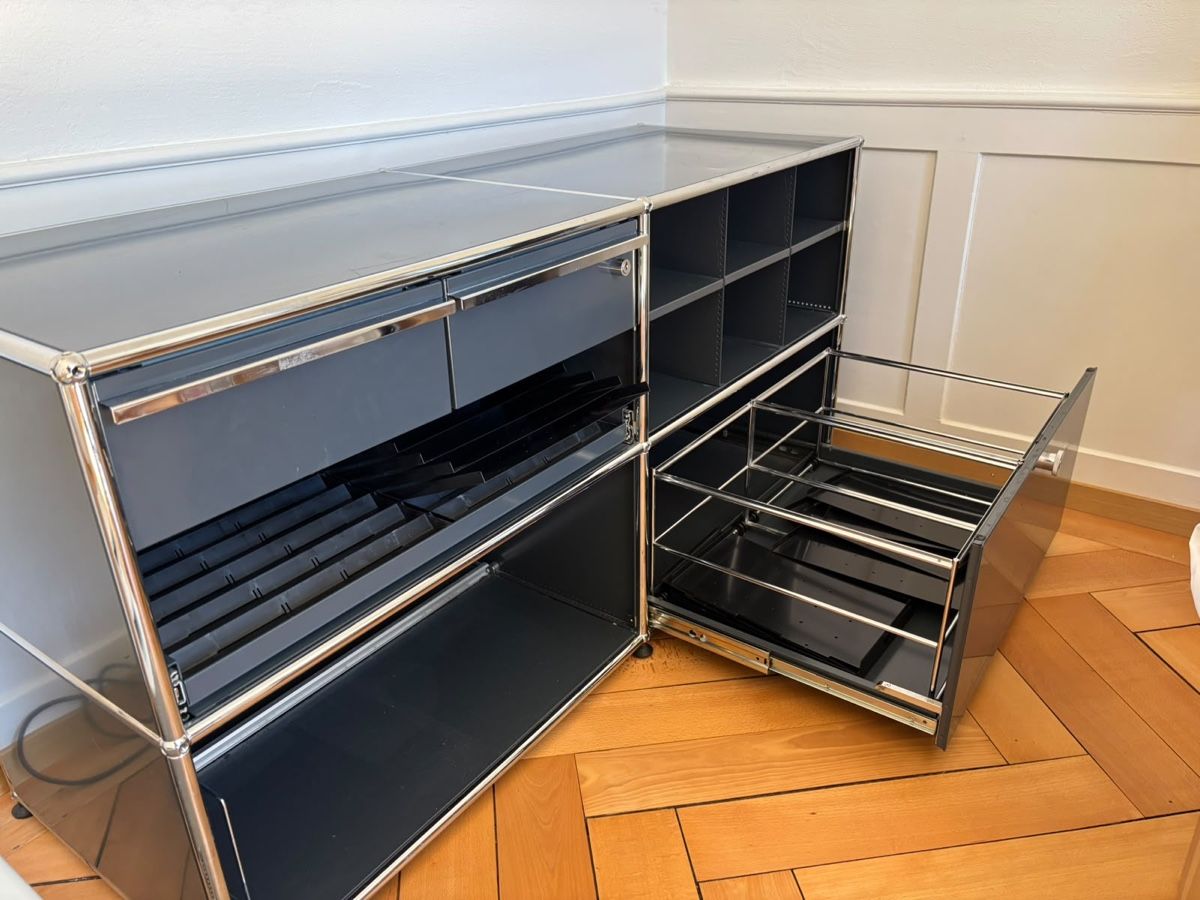 USM Commodes: USM Haller Sideboard Anthrazit, Schubladen & Hängeregister – D'occasion à Chur par fontana 1