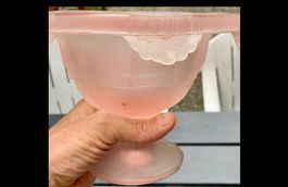 22 bellissime coppe da servizio in vetro rosato