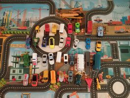 lot de 37 voiture jouet avec tapis 