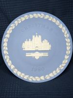 Belle assiette de Noël Wedgwood 1980. Jaspe bleu. 21 cm