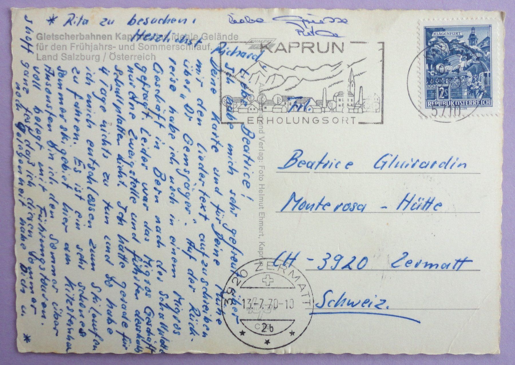 Cartoline postali: Skiparadies Kitzsteinhorn, Kaprun - Österreich – Usato da Fétigny venduto da Billy2miny 1