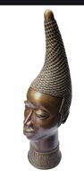 Tete en bronze ancienne Yorouba Oba Benin