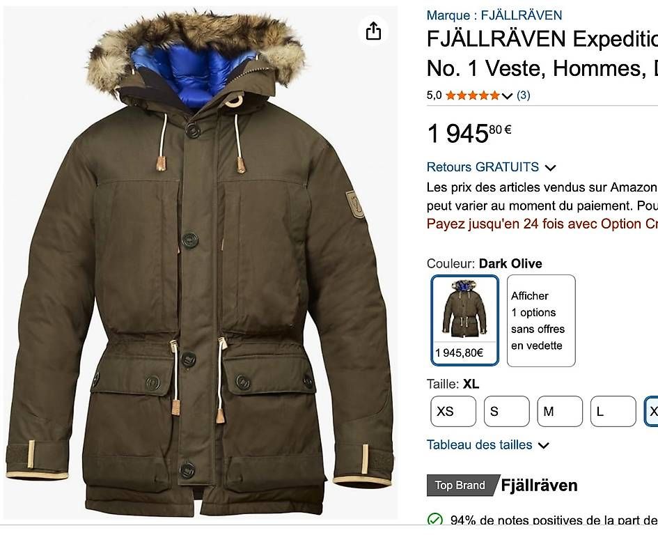 Fjällräven Giacche: Fjällräven expedition down parka no 1 – Nuovo (secondo la descrizione) da Belmont-sur-Yverdon venduto da Gaby2432 4