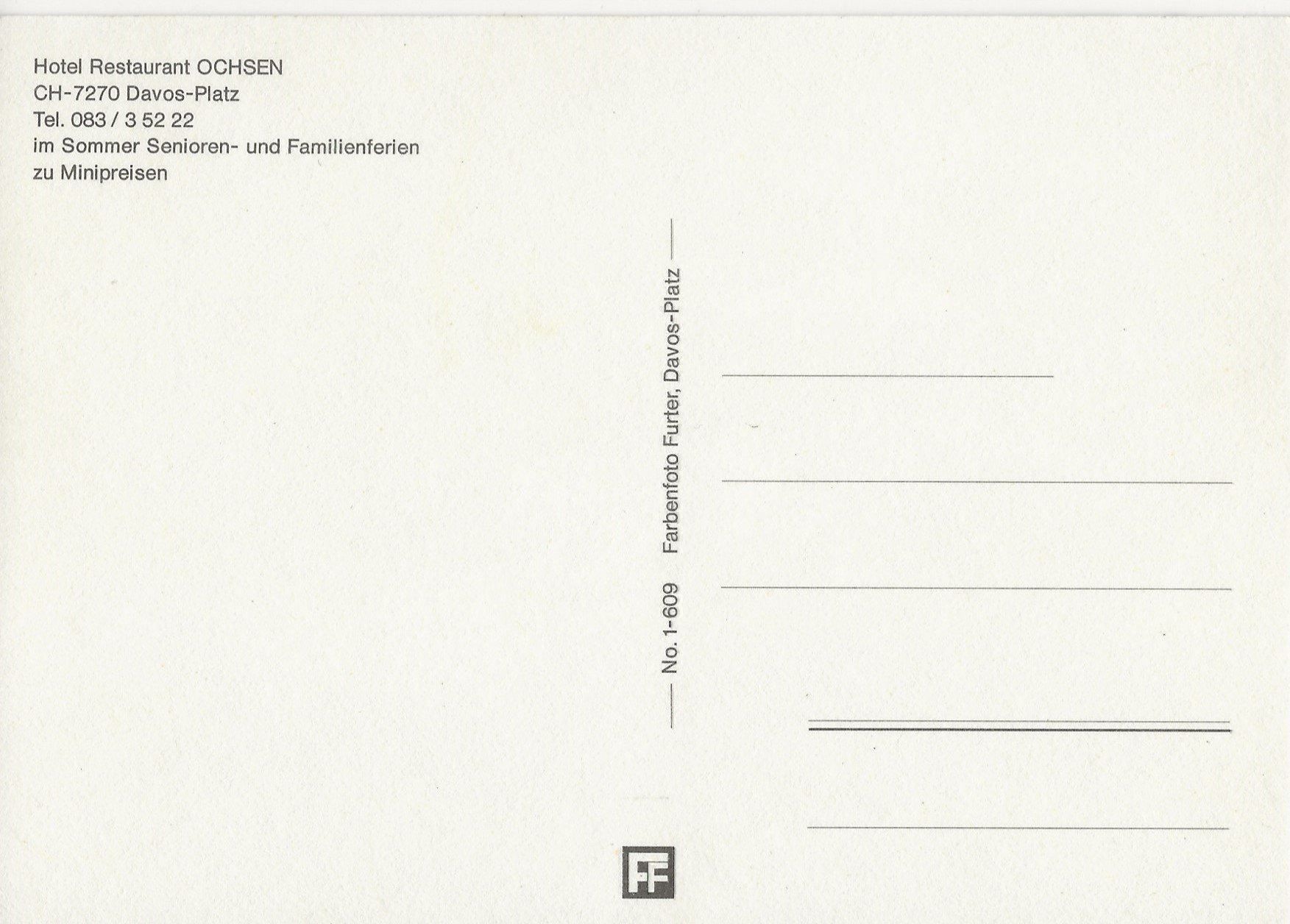 Cartes postales: Davos-Platz, Hotel Ochsen – D'occasion à Frauenfeld par Merk52 1