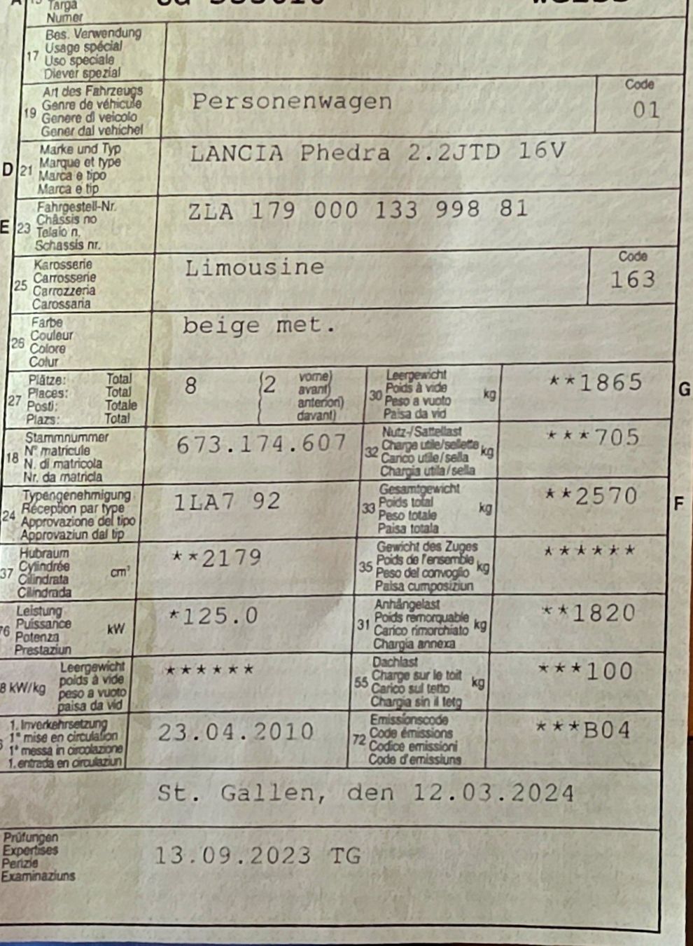 Lancia Automobili: Lancia Phedra 2.2 JTD – Usato da Arbon venduto da .Tropxe. 7