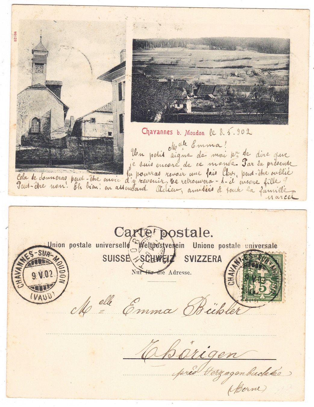 Cartoline postali: Chavannes sur Moudon – Usato da La Tour-de-Peilz venduto da amjust