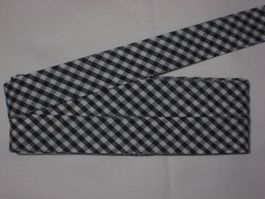 Schrägband BW schwarz / weiss kariert