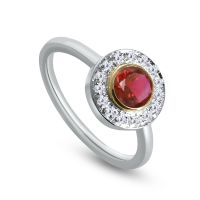 Rubin Ring mit 15 Diamanten und Zertifikat