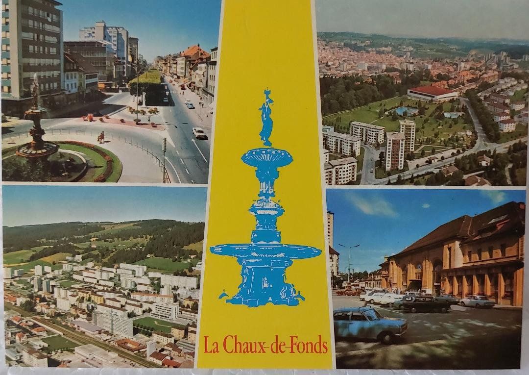 Cartoline postali: LA CHAUX-DE-FONDS - Multi-Vues – Usato da Delémont venduto da Domdom1
