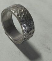 Gehämmerter Silberring, Handmade, Grösse 18, Zeitloser