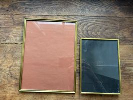 2er Set: Vintage Goldene Fotorahmen, Bilderrahmen,