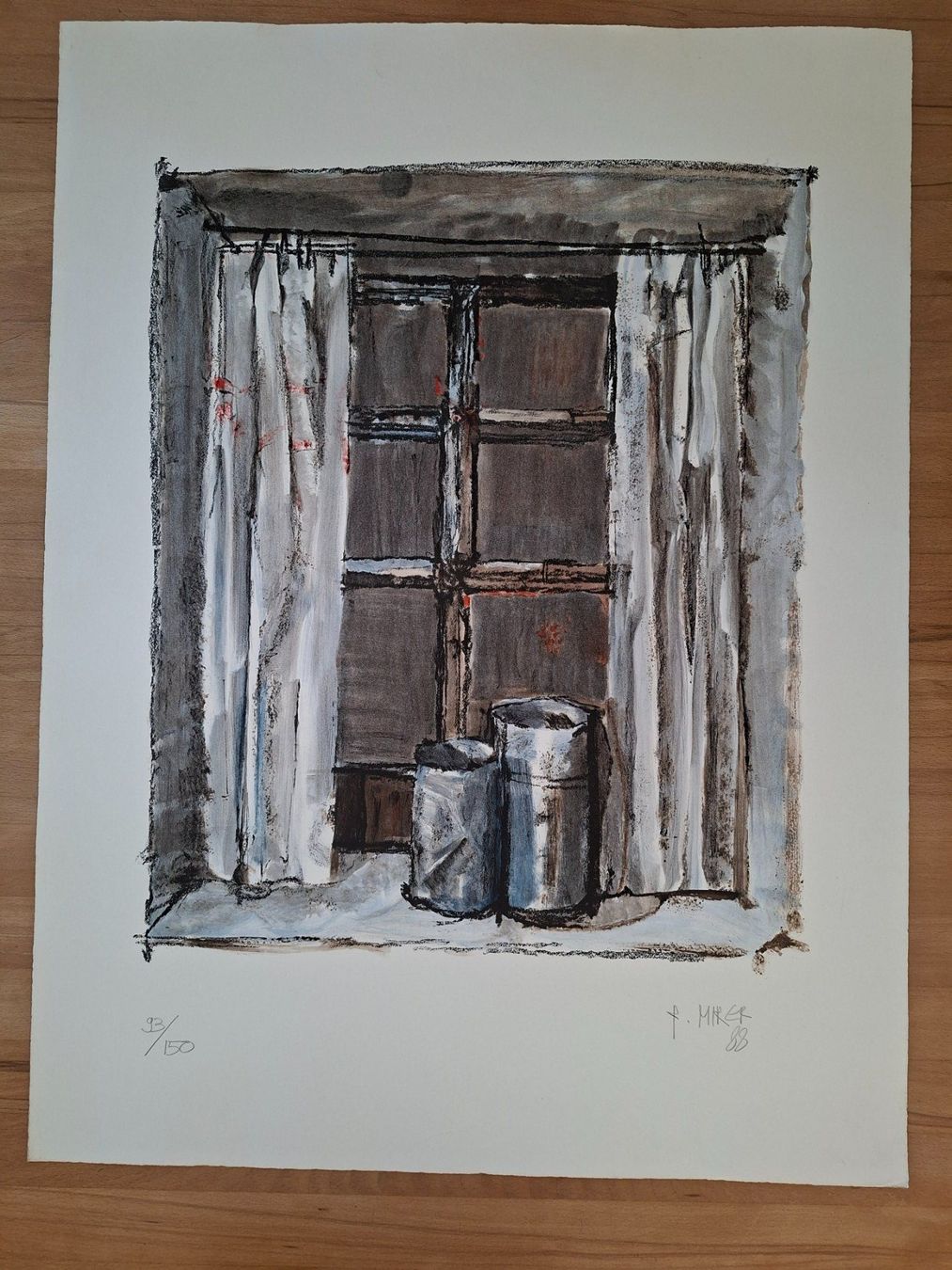 Grafica & Litografie: Rudolf Mirer "Fenster". Lithografie. Handsigniert. – Usato da Goldach venduto da armando_r 1