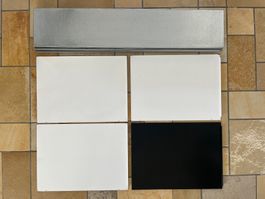 4x ERREX Schiebetür Metall schwarz / weiss inkl. Tablare