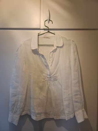 White linen shirt SACK'S 2 size M used condition