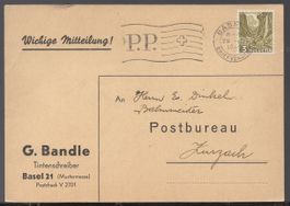 BASEL, 29.III.1941    G. Bandle  Wichtige Mitteilung