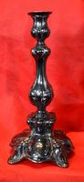 Schwarzer Kerzenständer, Vintage Look, 36 cm hoch.
