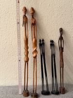 Figuren 5 Stück Holz und Metall afrikanischer Stil hoch steh