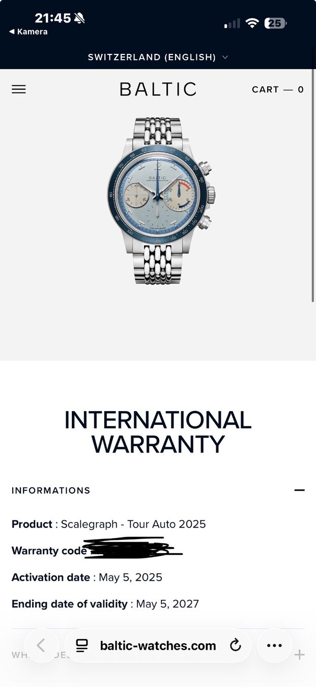 Baltic Orologi: Baltic Scalegraph Tour Auto 2025 - Special Edition – Nuovo (secondo la descrizione) da Zollikon venduto da kobe23 5