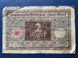 2 Mark Darlehnskassenschein 1920 gebraucht