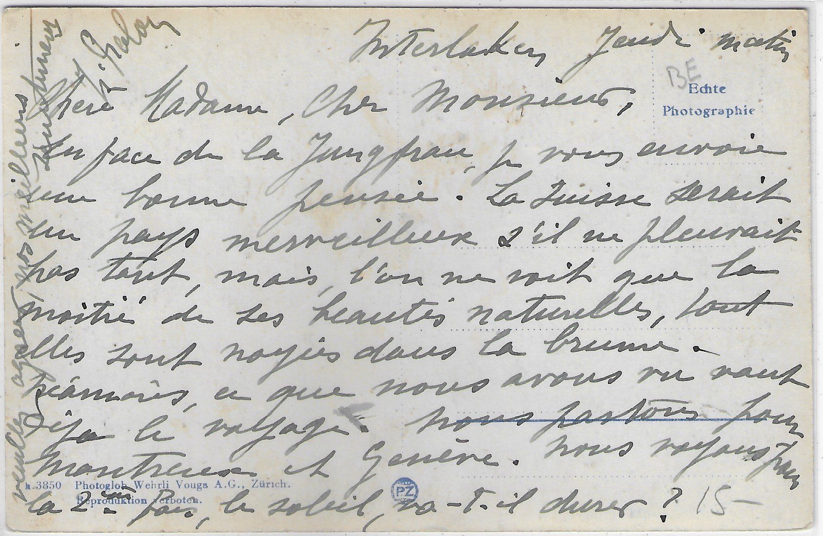 Cartoline postali: Unterseen - Kirche, erbaut 1285 – Usato da Ettingen venduto da Kartenplanet 1