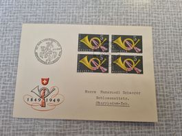 100 Jahre Eidgenössische Post Briefmarke 1949 Schön