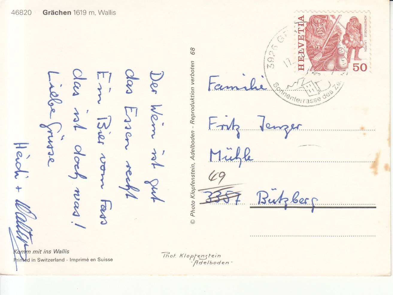 Cartoline postali: Grächen 1980 – Usato da Bürglen TG venduto da StampGraf 1
