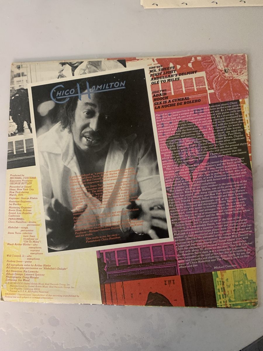 Dischi in vinile: Chico Hamilton(Arthur Blythe)and Players(Blue Note) – Usato da lausanne venduto da Ccheche 3