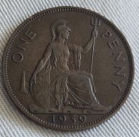 1 Penny 1939 Grossbritannien Georg VI guter Zustand