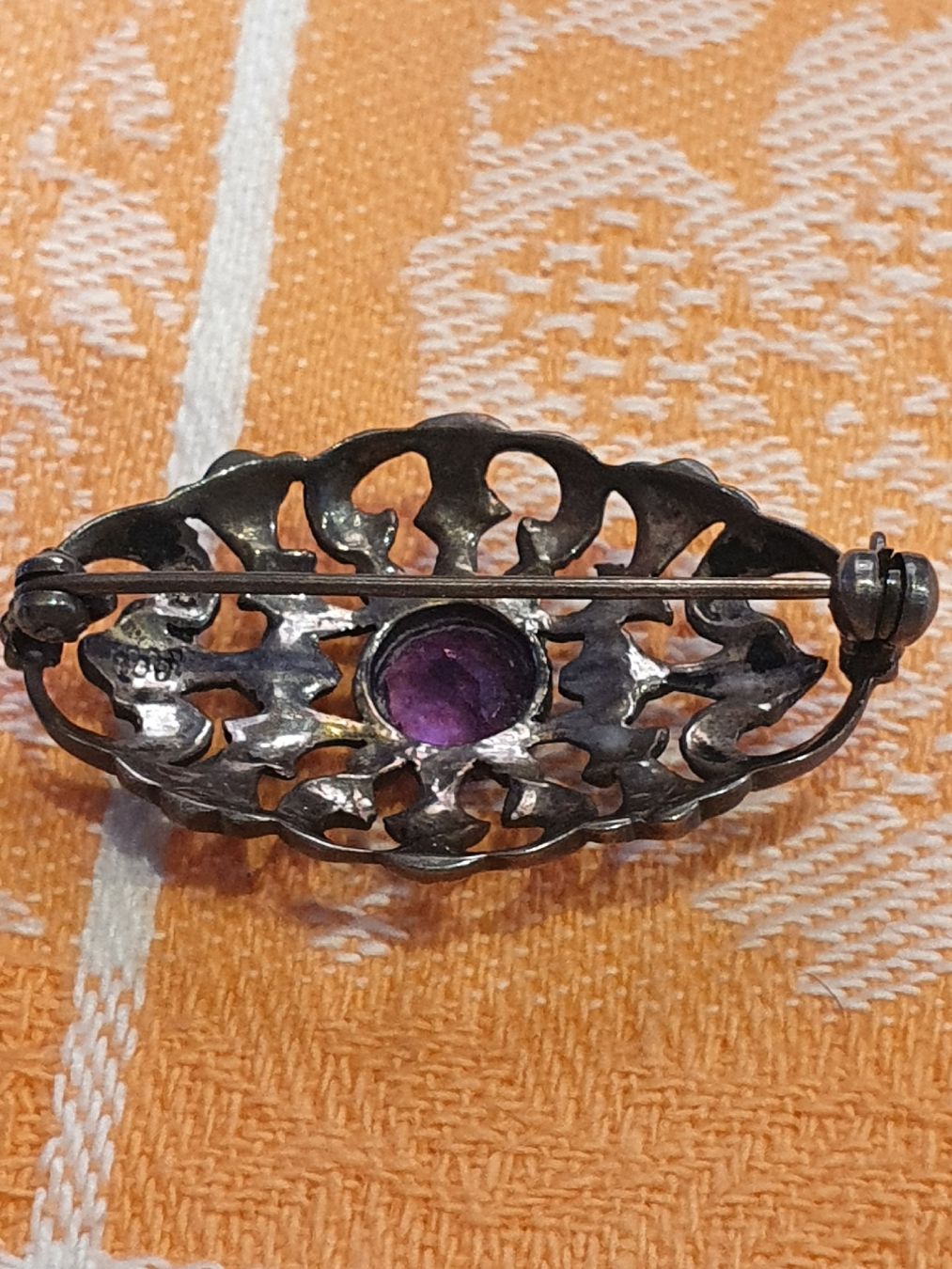 Spille & Fermagli: Jugendstil Designer 800er Silber Amethyst Brosche – Usato da Wohlen AG venduto da palmsprings 4