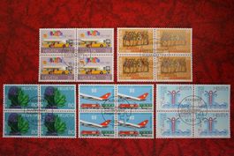 1987: 743-747 4er-Block ET. mit Gummi