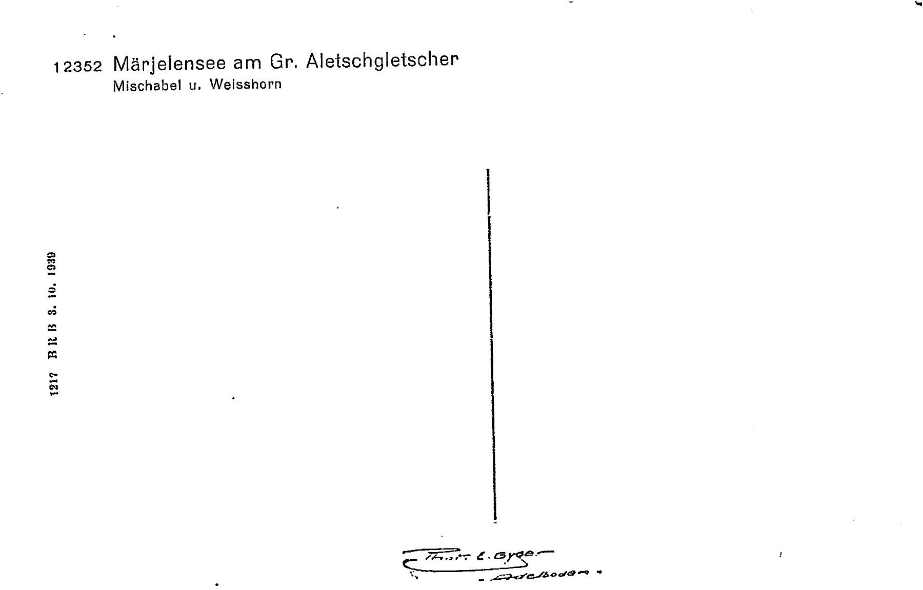 Cartoline postali: Märjelensee, Aletschgletscher, E. Gyger – Usato da Ottikon b.Kemptth. venduto da Neptun1974 1