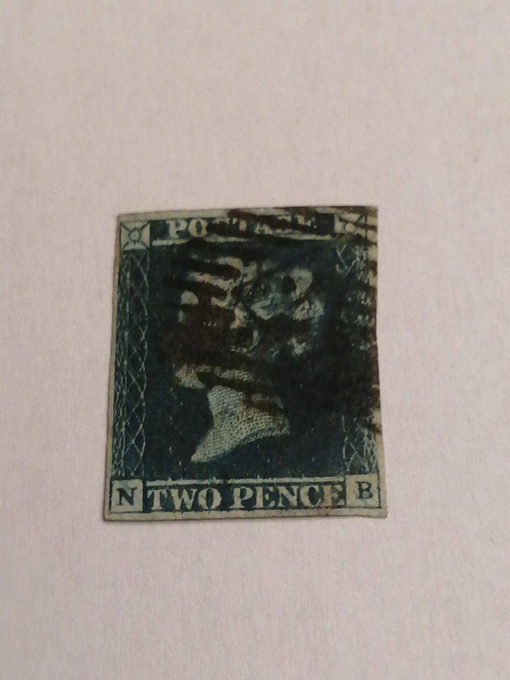 Alle Briefmarken: Two Pence Blue 1841, Platte 3  – Gebraucht aus Happerswil von tschergi