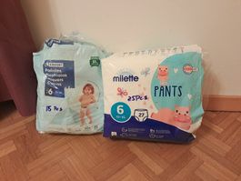 Lot de 2 paquets de couches taille 6 Milette/Eroski