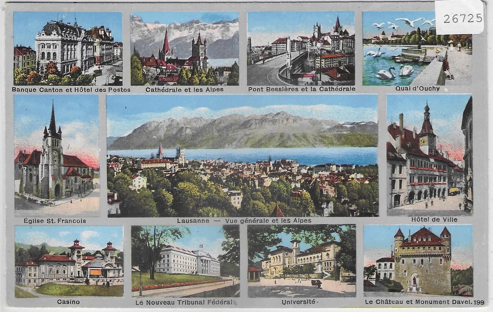 Cartes postales: Lausanne - Multiview - Litho – D'occasion à Ettingen par Kartenplanet