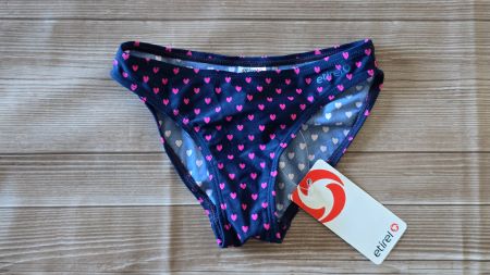 Etirel Mädchen Bikinihose - 104 - Dunkelblau mit Herzen