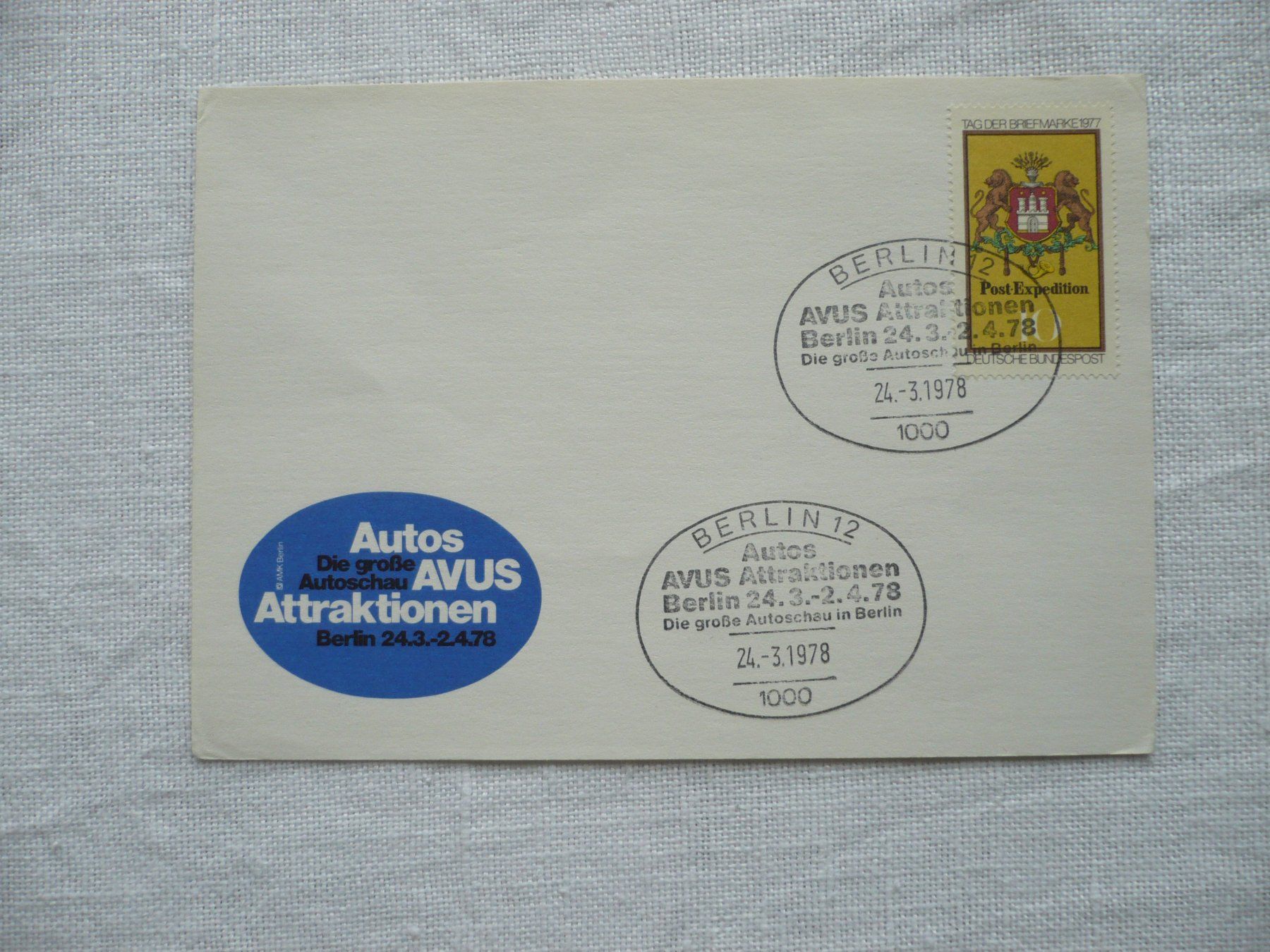 Tutti i francobolli: D 1978 Karte "Berlin AVUS Attraktionen" – Usato da Zürich venduto da saltandpepper008