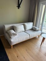 Canapé convertible beige avec coffre de rangement bon état