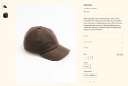 Fedeli Cashmere Cap, Grösse S, Braun