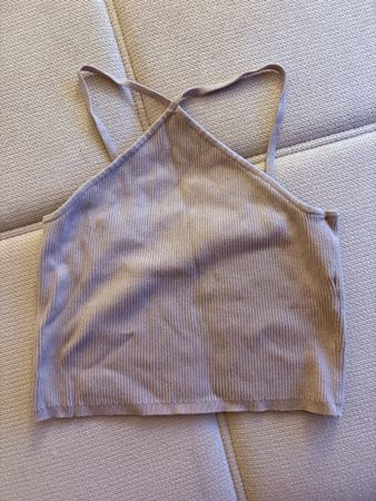 Damen Top beige Grösse S Rippstrick mit Trägern